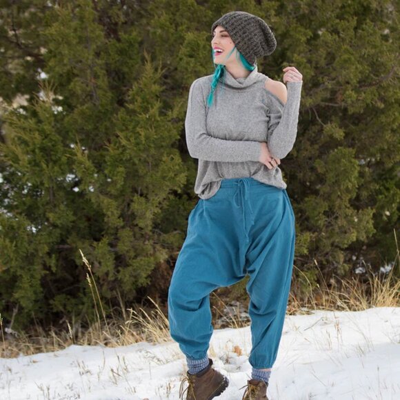 Winter Savannah Harem Pant Unisex Yoga Travel Baggy Cotton Boho Hippie - Picture 7 of 10